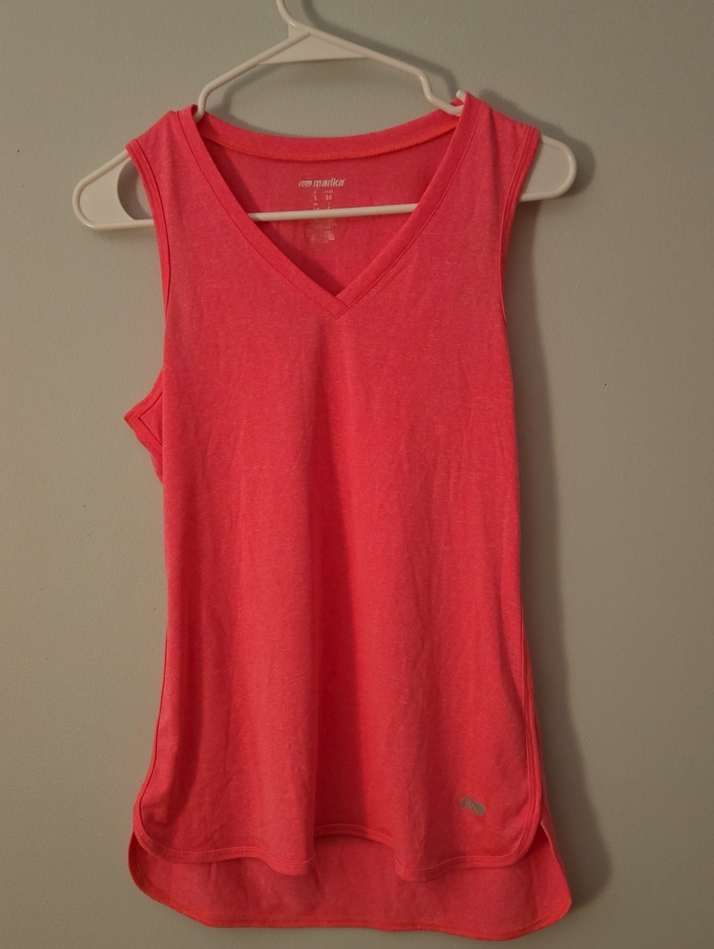 Marika Coral Pink V-Neck Athletic Tank